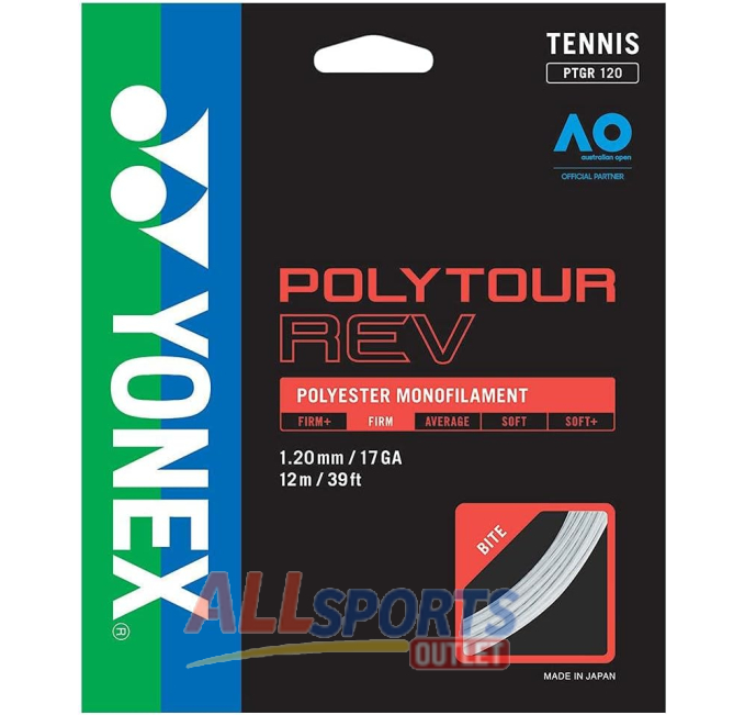 Yonex Poly Tour Rev 1.25/16L White Tennis String All Sports Outlet