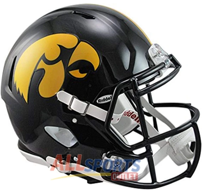 Riddell Iowa Speed Authentic Football Helmet Black Large All Sports Outlet