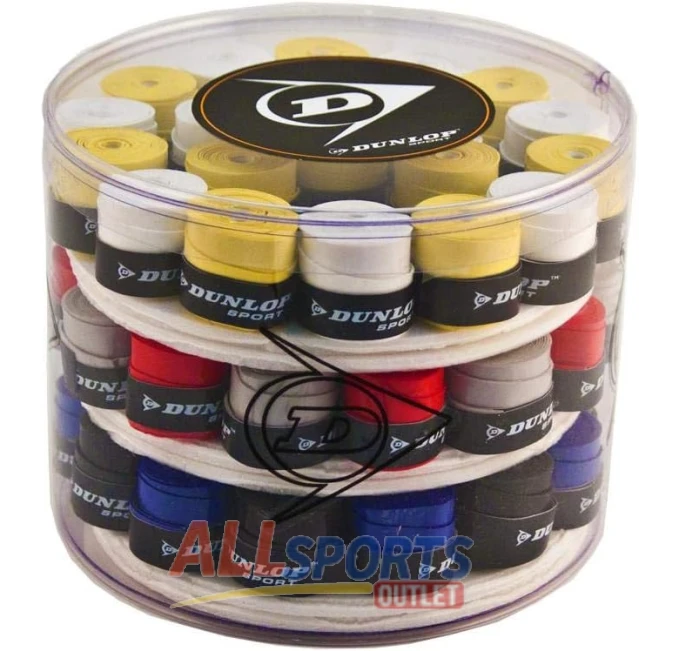 Dunlop Gecko Tac Tennis Overgrip 60 Grip Tub Assorted Colors All Sports Outlet