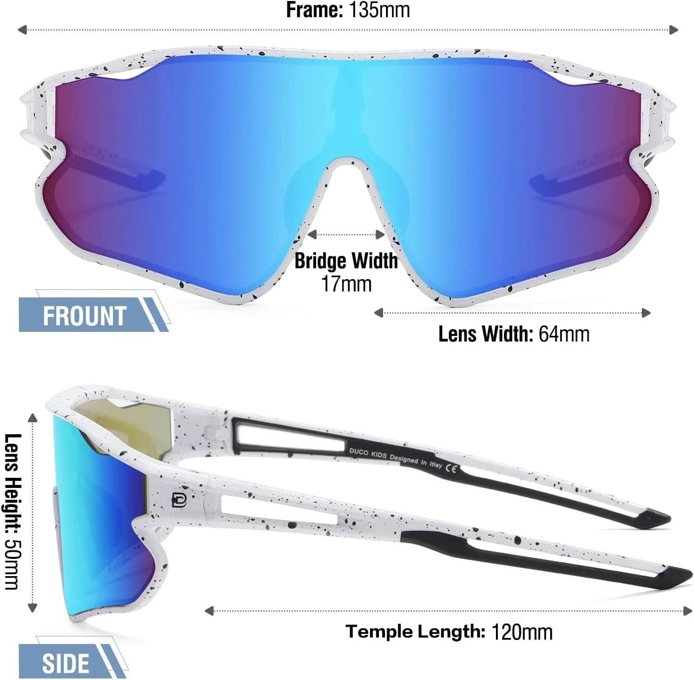 DUCO Kids Sunglasses UV400 Lightweight Sports Shades at All Sports Outlet - Image 2