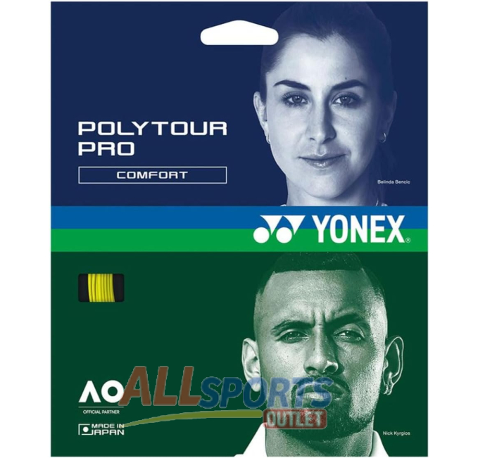 YONEX Polytour Pro 120 Flash Yellow Tennis String Set All Sports Outlet
