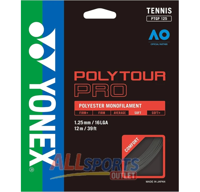 YONEX Poly Tour Pro String Set Black 1.25mm All Sports Outlet