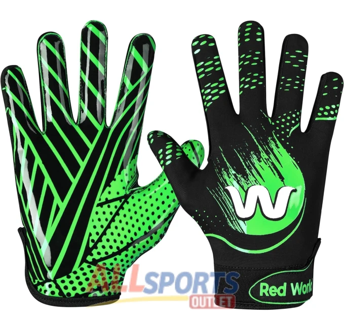 Football Gloves for Youth and Adults RED WORLD All Sports Outlet