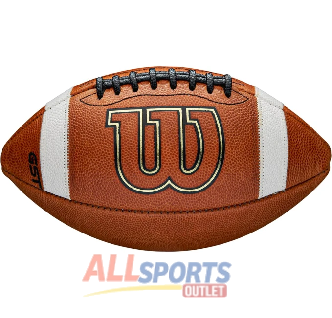 Wilson GST Leather Game Football Brown Youth Size All Sports Outlet