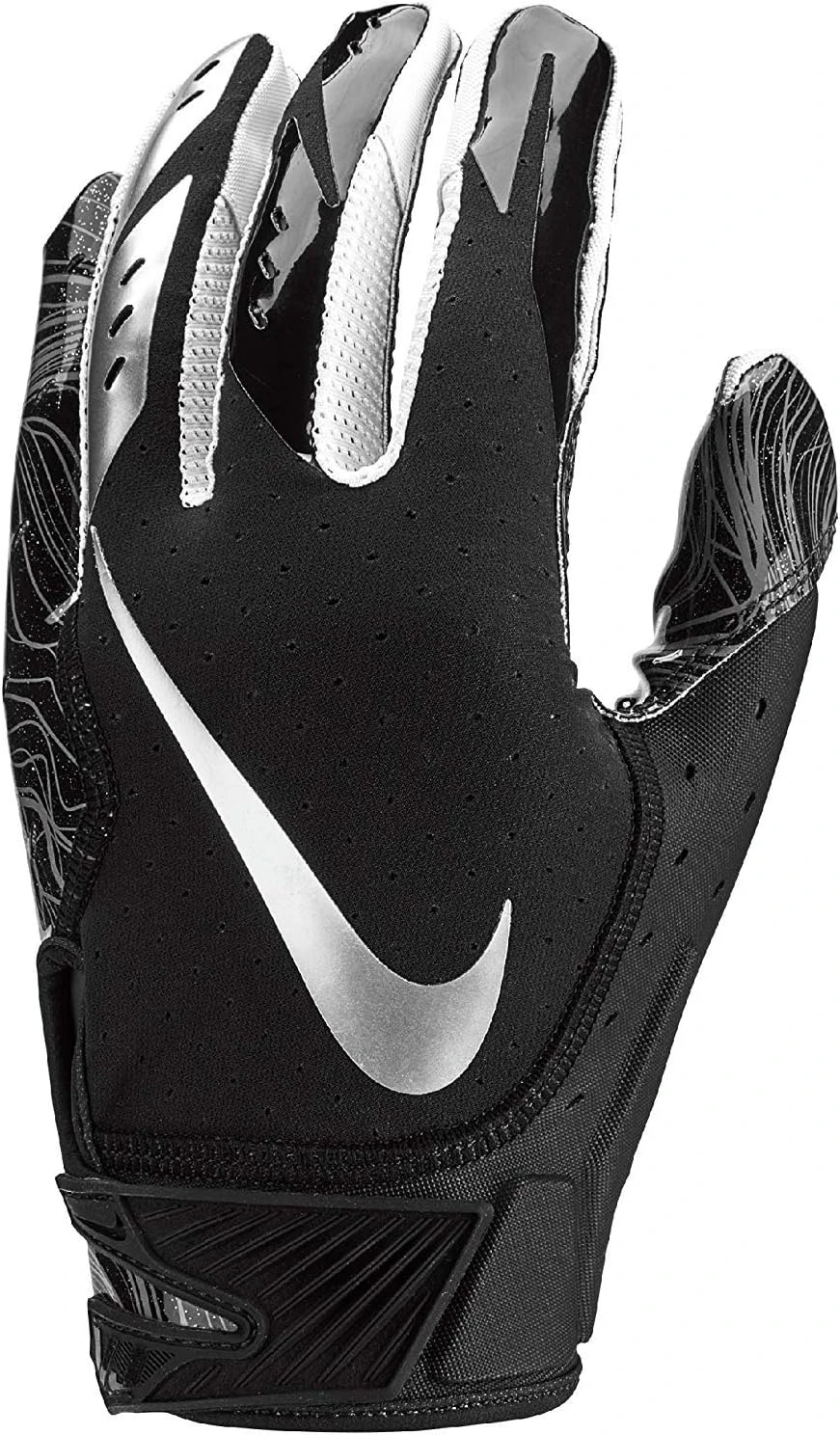 Nike Vapor Jet 5.0 Football Gloves Black Chrome X-Large All Sports Outlet - Image 2
