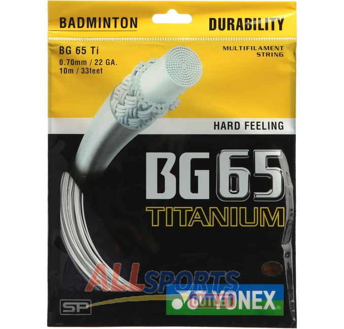 YONEX BG 65Ti Badminton String White All Sports Outlet