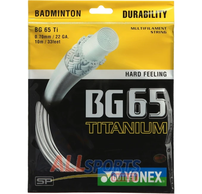 YONEX BG 65Ti Badminton String White All Sports Outlet