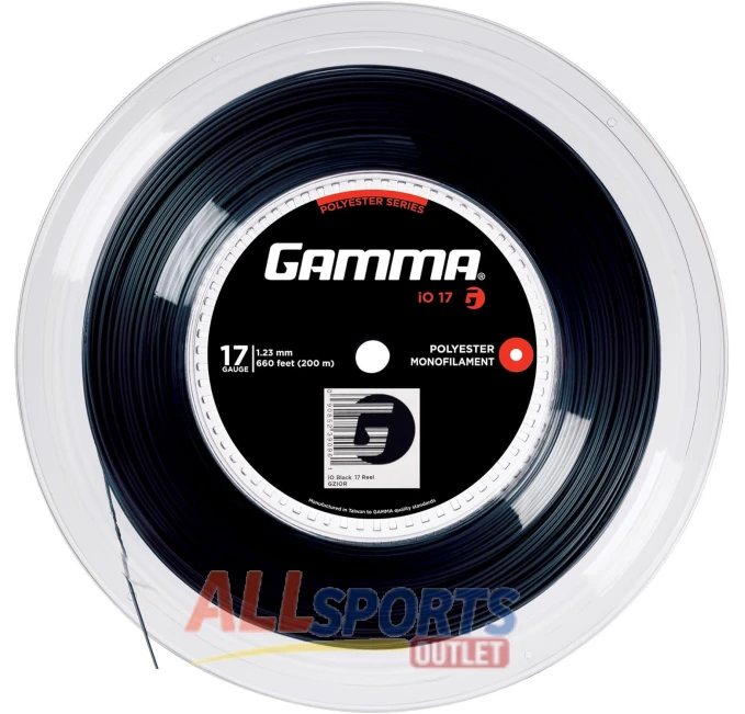 Gamma Sports iO 17g Tennis String Reel Black 660' All Sports Outlet
