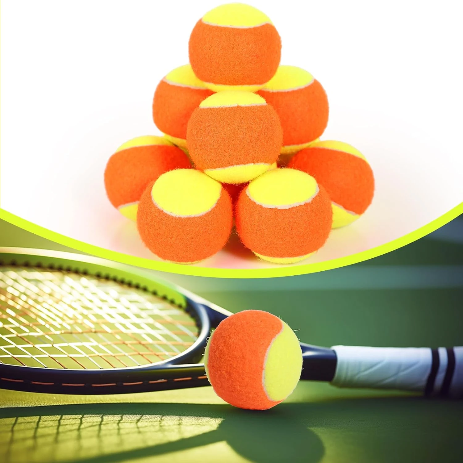 12 to 40 Pack Low Compression Tennis Balls for Kids Training by All Sports Outlet