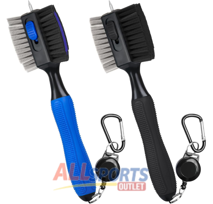 "All Sports Outlet 2 Pack Golf Club Brush Cleaner with Extended Cord and Non-Slip Handle"