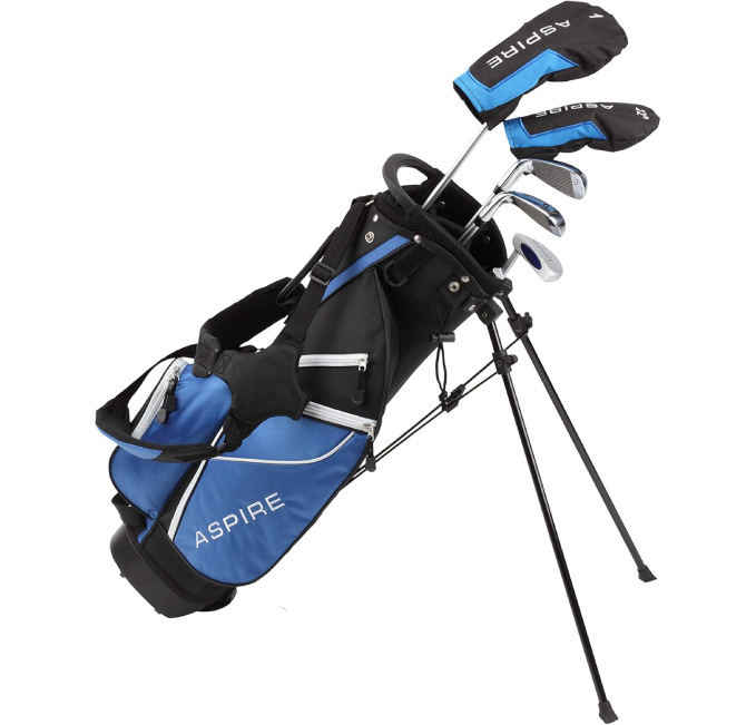 Aspire Junior Plus Golf Set for Boys and Girls Ages 9-10 Right-Handed with Blue Clubs Aspire Junior Plus Golf Set for Kids Ages 9-10 Right-Handed Blue