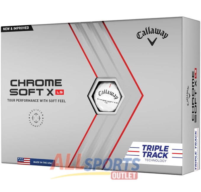 Callaway Chrome Soft X LS Golf Balls Triple Track White for high performance and accuracy