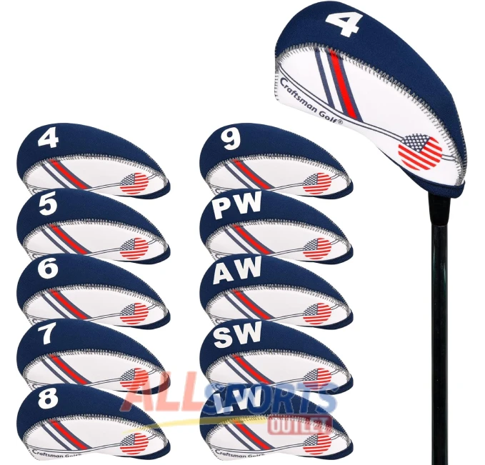Craftsman Golf US Flag Neoprene Head Cover for Wedge and Irons