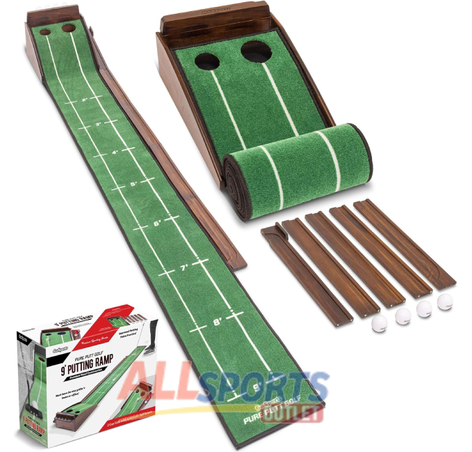 All Sports Outlet GoSports Pure Putt Golf 9 ft Putting Green Ramp for Home and Office Practice
