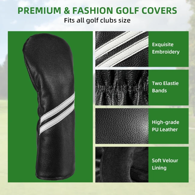 All Sports Outlet Golf Accessories Club Covers Set for Fairway Woods