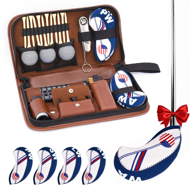 Golf Accessories Kit with Golf Balls Rangefinder and More at All Sports Outlet
Golf Accessories Kit with Balls Rangefinder Tees Brush at All Sports Outlet