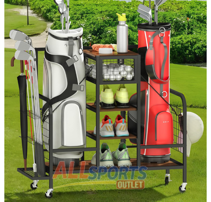 Golf Bag Organizer for Garage with Wheels at All Sports Outlet