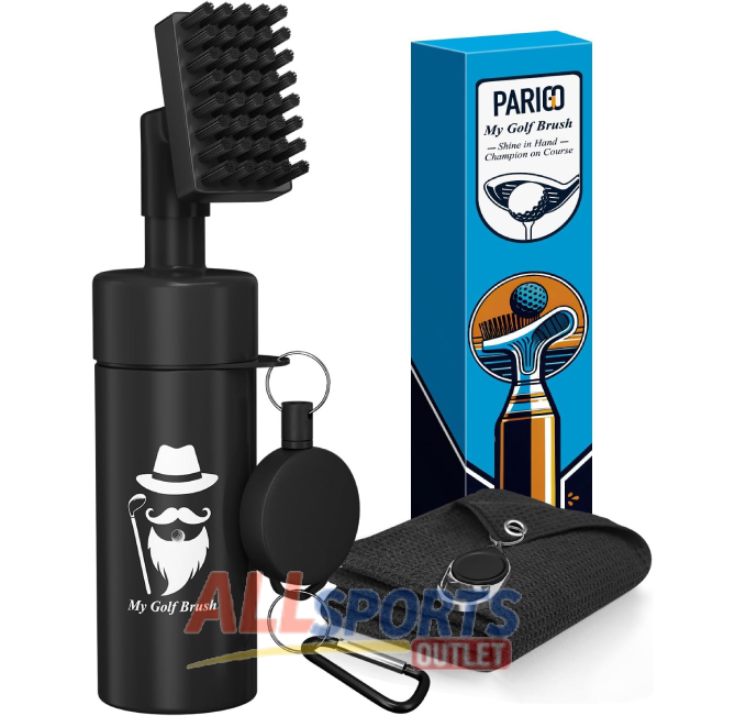 Golf Club Cleaner Brush and Towel Set for Men with Retractable Clip