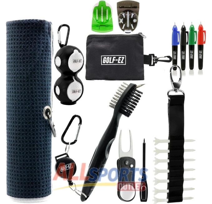 All Sports Outlet Golf Essentials Kit with Towel, Brush, and Alignment Tools