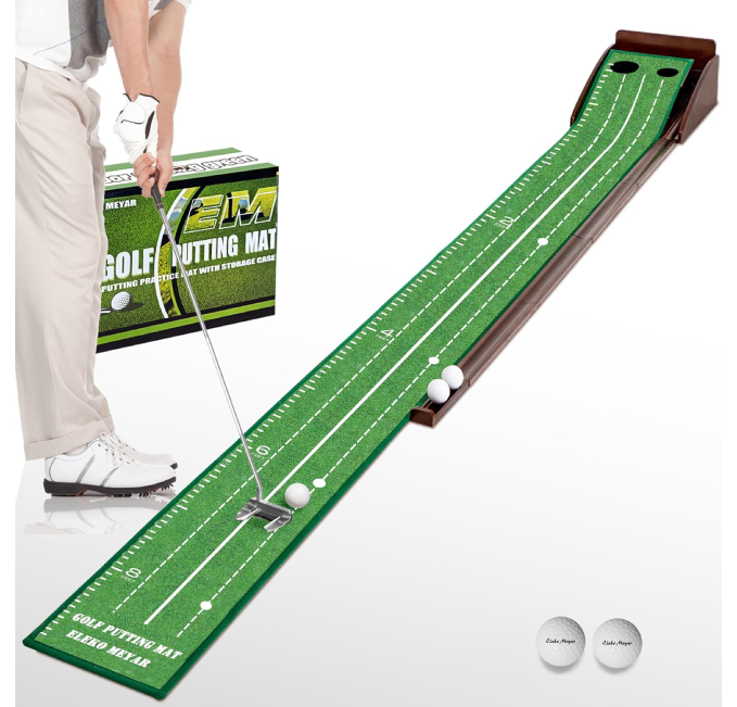 Improve your putting skills at home with this indoor golf putting green mat. Perfect for all skill levels. Available at All Sports Outlet.
Golf Putting Green Mat for Indoor Practice with Ball - All Sports Outlet