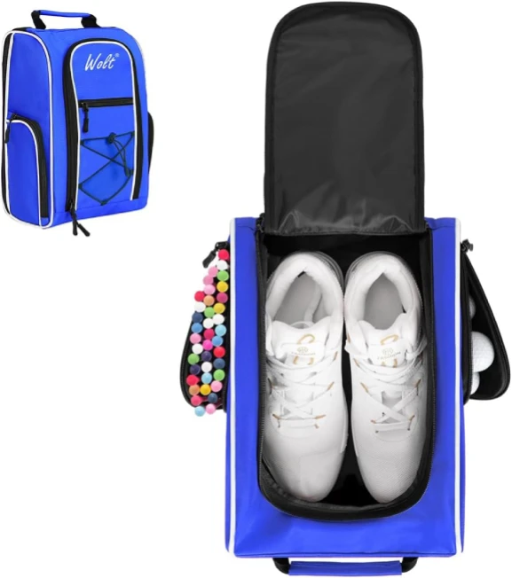 Golf Shoe Bag with Ventilation and Accessory Pockets for Travel