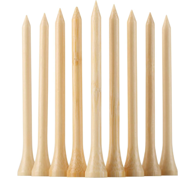 Eco-Friendly Bamboo Golf Tees 100-Pack 3-1/4 Inch Durable Design