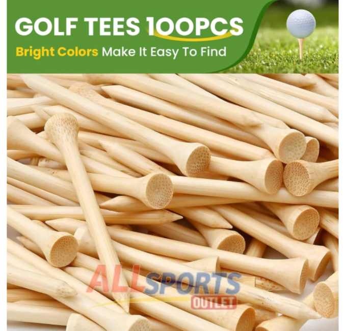 Durable 100 Pack Bamboo Golf Tees Professional Quality Eco-friendly