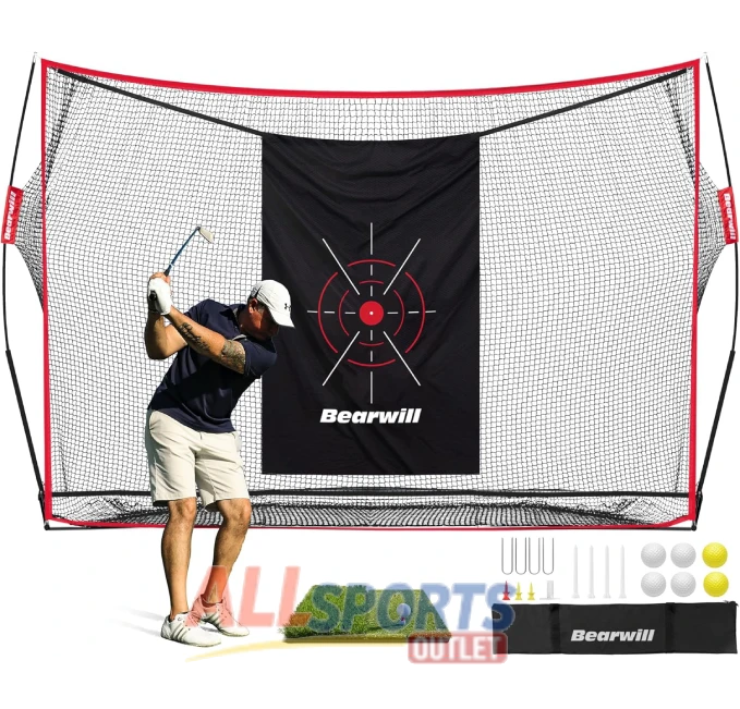 Heavy duty golf practice net with mat and balls for indoor and outdoor use All Sports Outlet