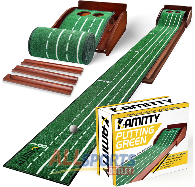 "All Sports Outlet Indoor Golf Putting Mat with Automatic Ball Return for Home Office Practice"