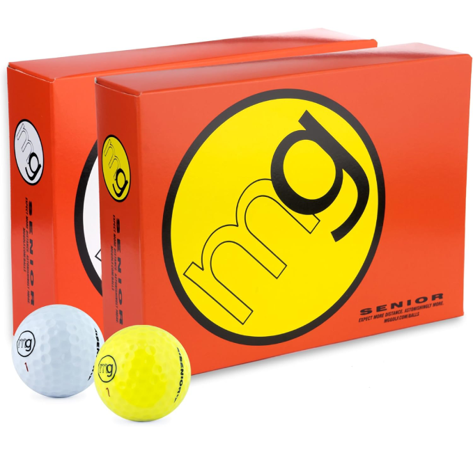 MG Golf Balls Senior Longest Distance and Speed Now Available at All Sports Outlet MG Golf Balls Senior Longest Distance and Speed 1 Dozen Pack