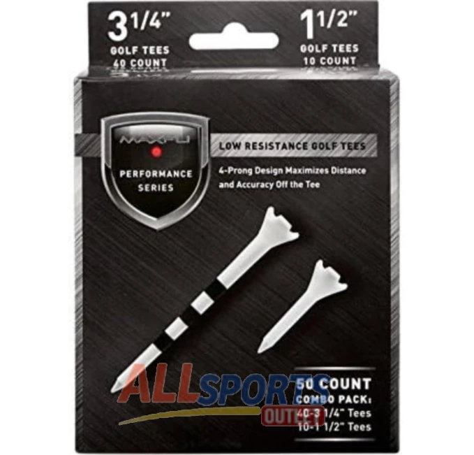 Maxfli Performance Series Low Resistance Golf Tees 50 Pack from All Sports Outlet