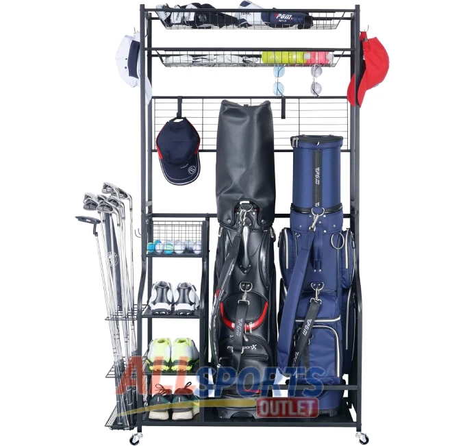 Mythinglogic Golf Bag Storage Garage Organizer with Hooks for Accessories