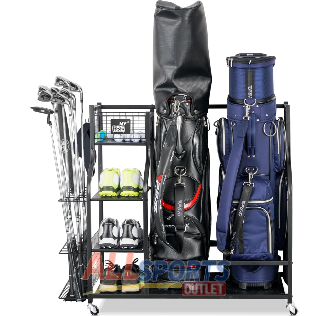 Mythinglogic Golf Storage Garage Organizer for Golf Bags and Clubs