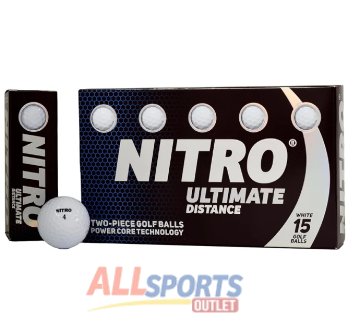 All Sports Outlet Nitro Long Distance Golf Balls 15PK with Titanium Core USGA Approved
