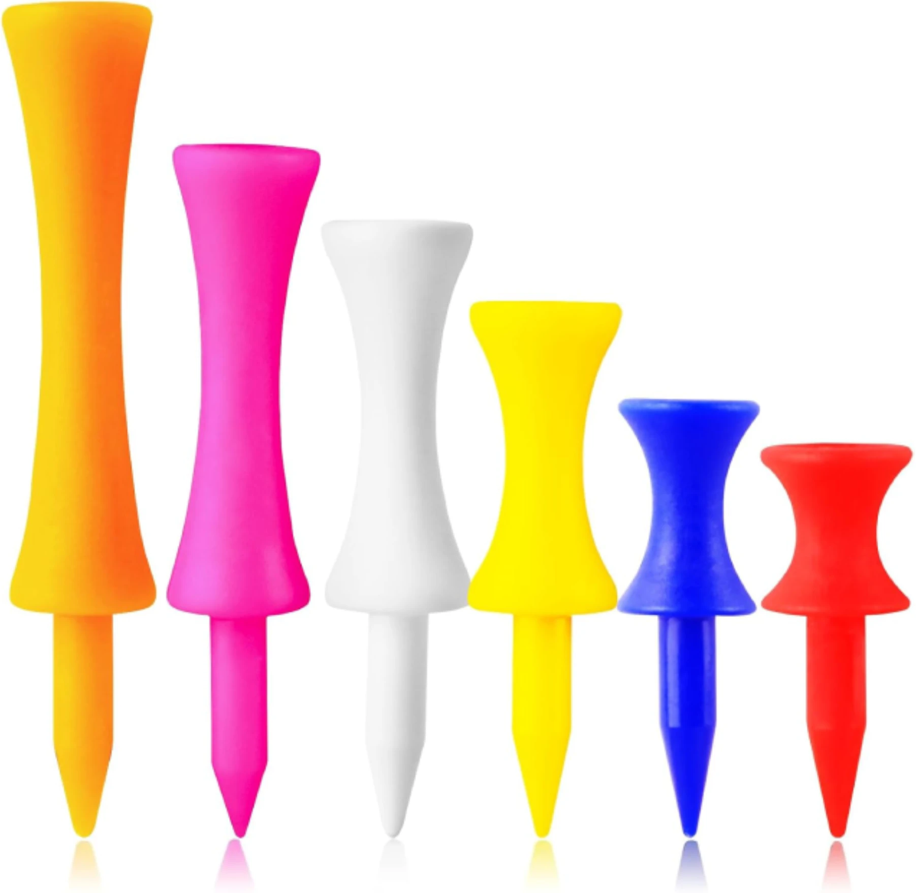 All Sports Outlet Plastic Golf Tees Set for Practice Durable Unbreakable Tees in Multiple Sizes