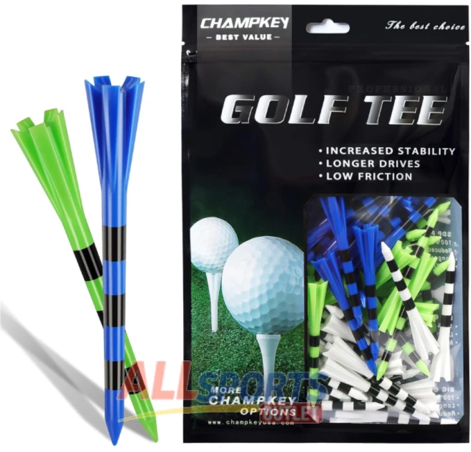Premium Golf Tees for Reduced Friction and Side Spin by All Sports Outlet