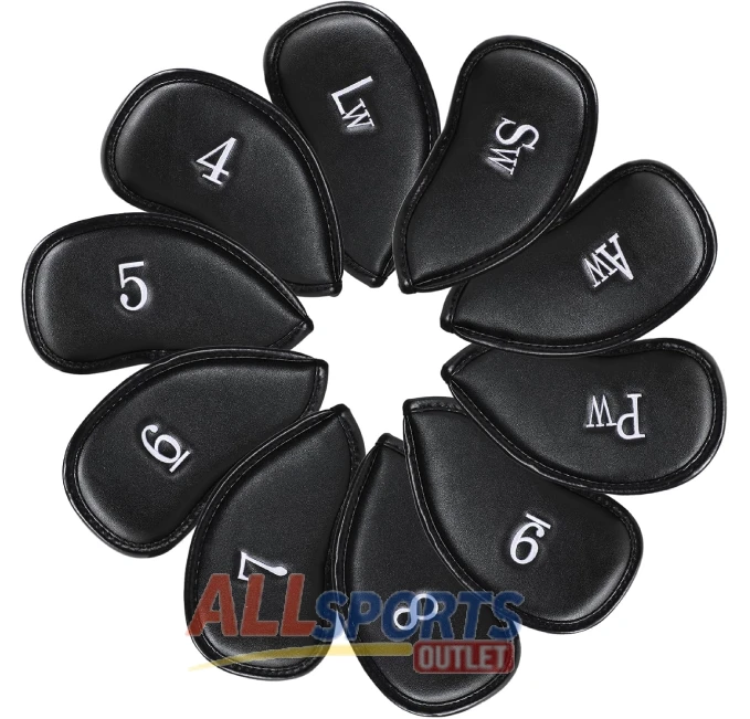 Premium Leather Golf Club Covers with Magnetic Closure for Protection