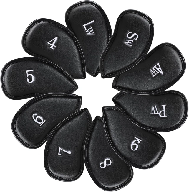 Premium Leather Golf Iron Covers with Double-Sided Embroidery and Magnetic Closure
Premium Leather Golf Club Covers with Magnetic Closure for Protection