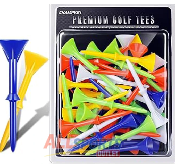 All Sports Outlet Premium Plastic Golf Tees 3-1/4 Inch Pack for Accurate Shots