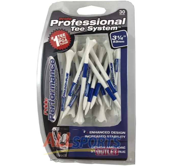 Pride Professional 3-1/4 inch Golf Tees Pack for Drivers over 360cc