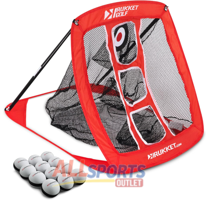 Rukket Sports Pop Up Golf Chipping Net for Practice with Foam Balls