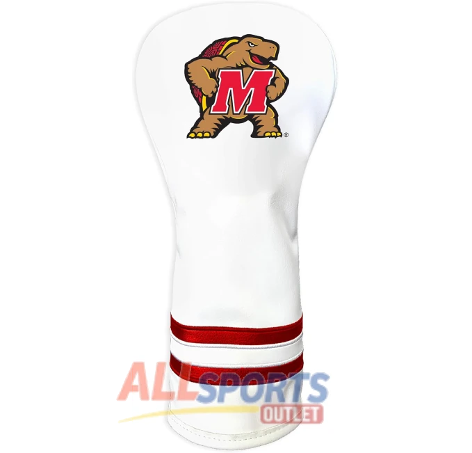 Team Golf NCAA White Vintage Fairway Golf Club Headcover with Retro Design