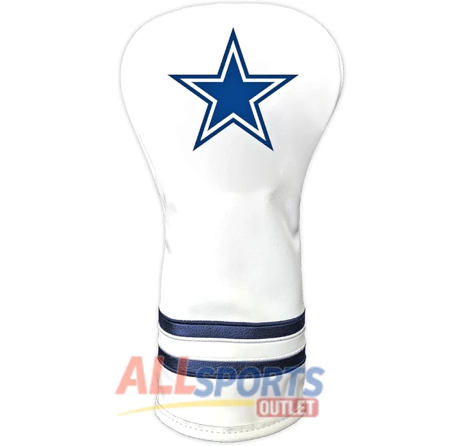 Team Golf NFL White Vintage Driver Head Cover for Golf Clubs
