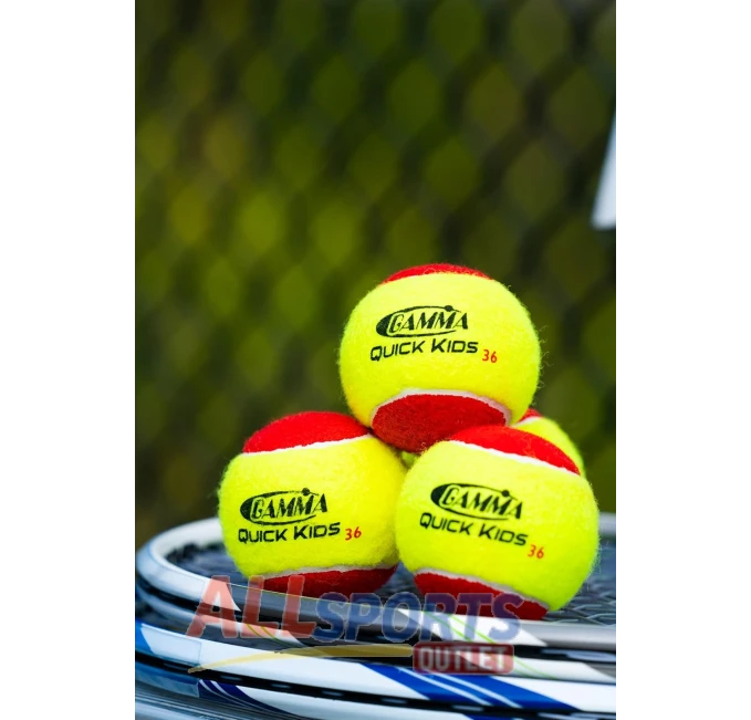 All Sports Outlet Tennis Balls GAMMA Quick Kids Low Compression for Beginner Training