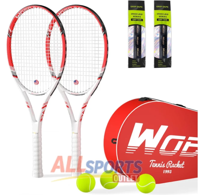All Sports Outlet Tennis Racket for Adults with 3 Balls and Overgrips for Beginners and Pros