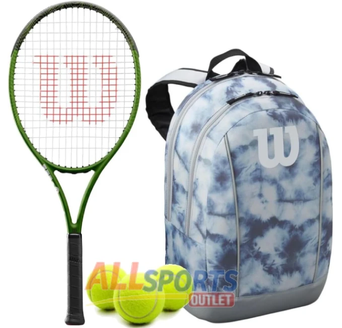 Wilson Blade Feel Comp Jr Tennis Racquet Bundle with Bag and Balls for Kids