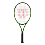 Wilson Blade Feel Comp youth tennis racket in green with perforated grip for kids aged 7-8