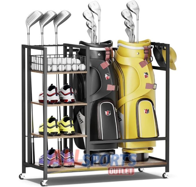 Wooden Golf Bag Storage Stand for Garage All Sports Outlet