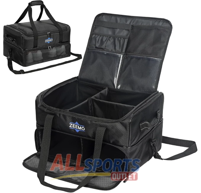 ZEEMO Golf Trunk Organizer with Ventilated Compartment for 2 Pairs of Shoes, Travel Storage Bag for Golf Accessories