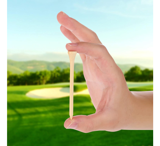 Biodegradable Bamboo Golf Tees 100-Pack Stable Spin Performance